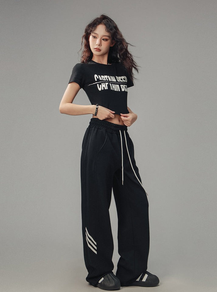 Gestreifte Freizeit-Sweatpants im Vintage-Look