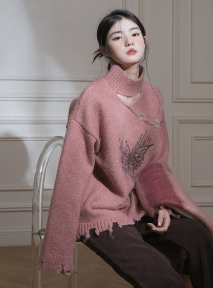 Pattern Wool Sweater Top