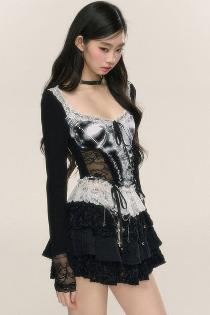 Hallucinatory Romance Lace T-Shirt