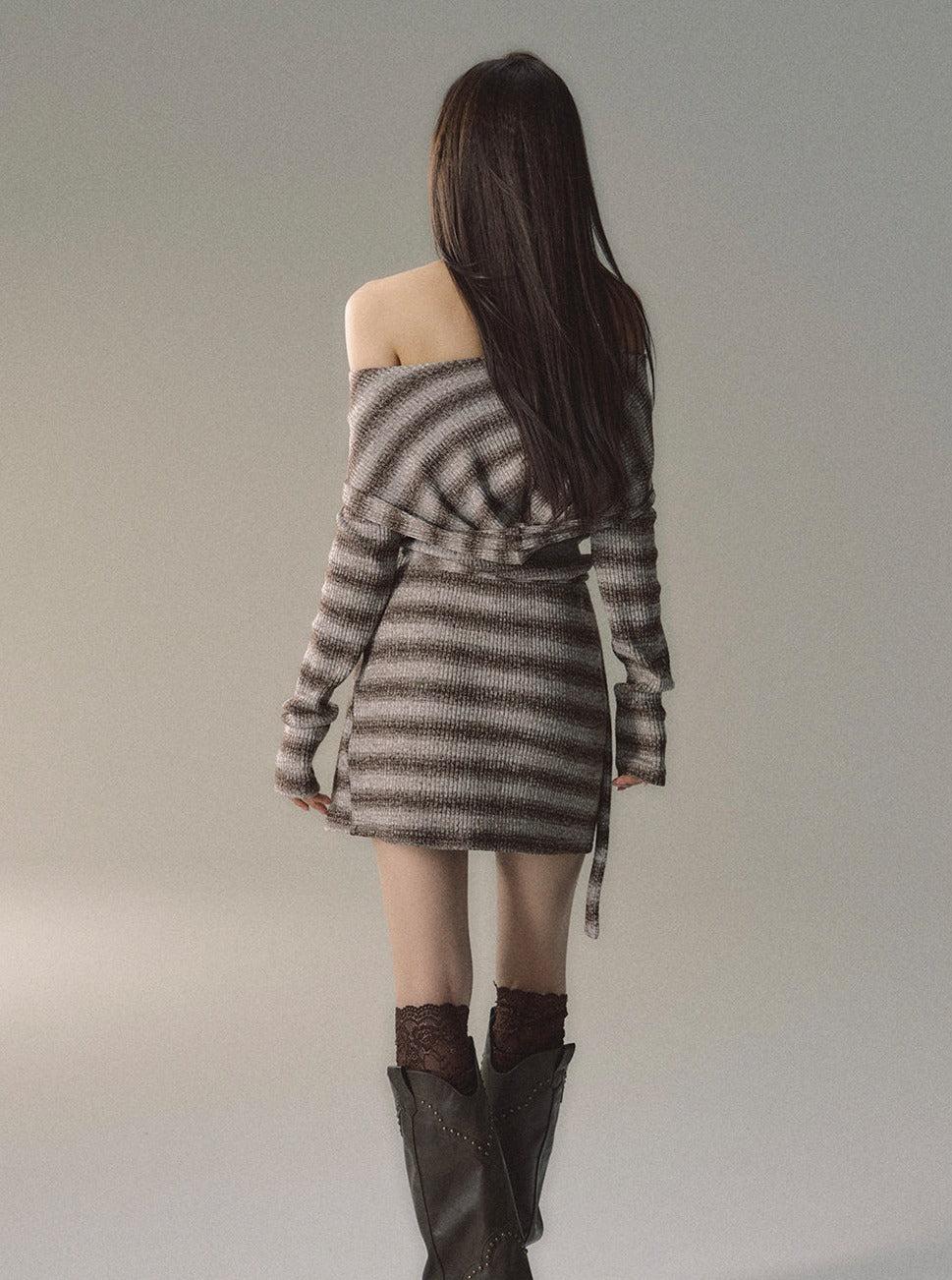 striped knitted sweater dress