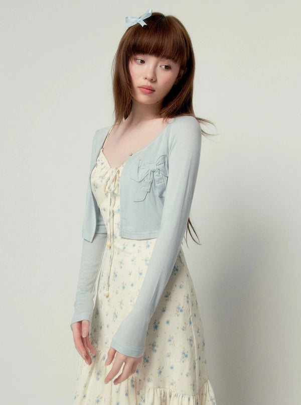 Floral Fishtail Suspender Long Dress Set-Up