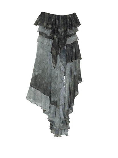 Misty Forest Chiffon Ruffle Skirt