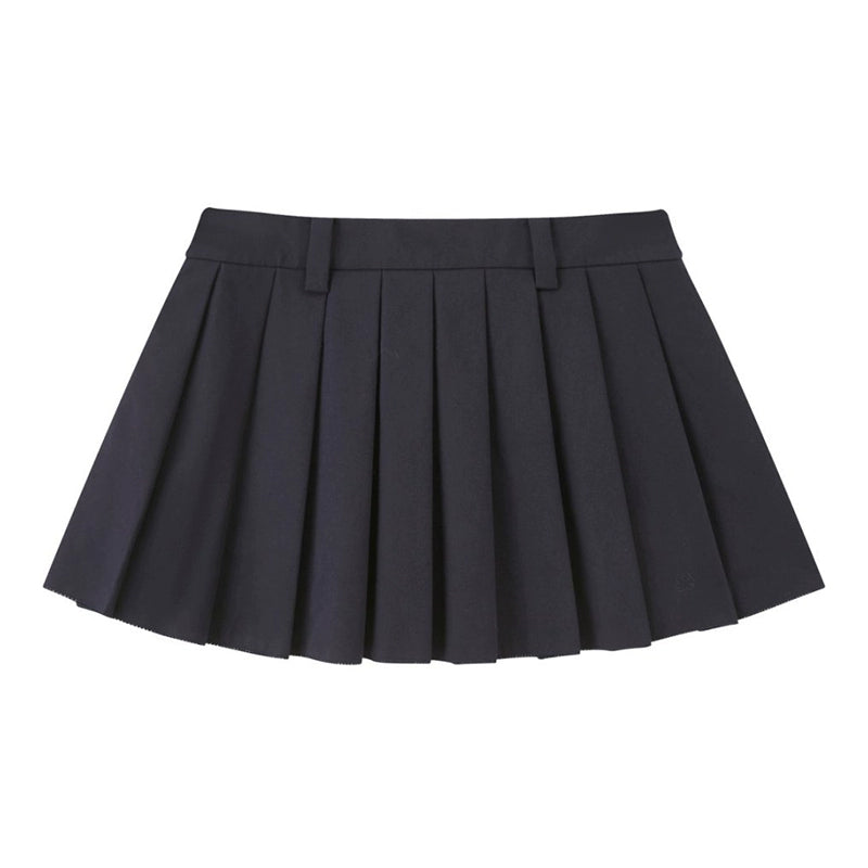 Silk Classic Pleated Puffy Short Skirt