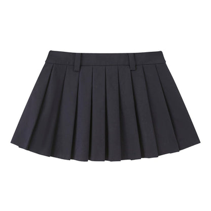 Silk Classic Pleated Puffy Short Skirt