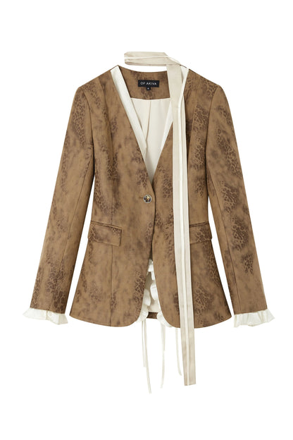 New York Poets Collarless Midi Blazer