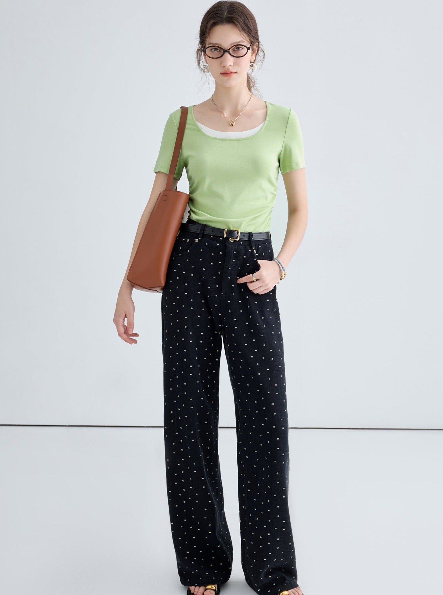 Polka Dot High Waist Pants