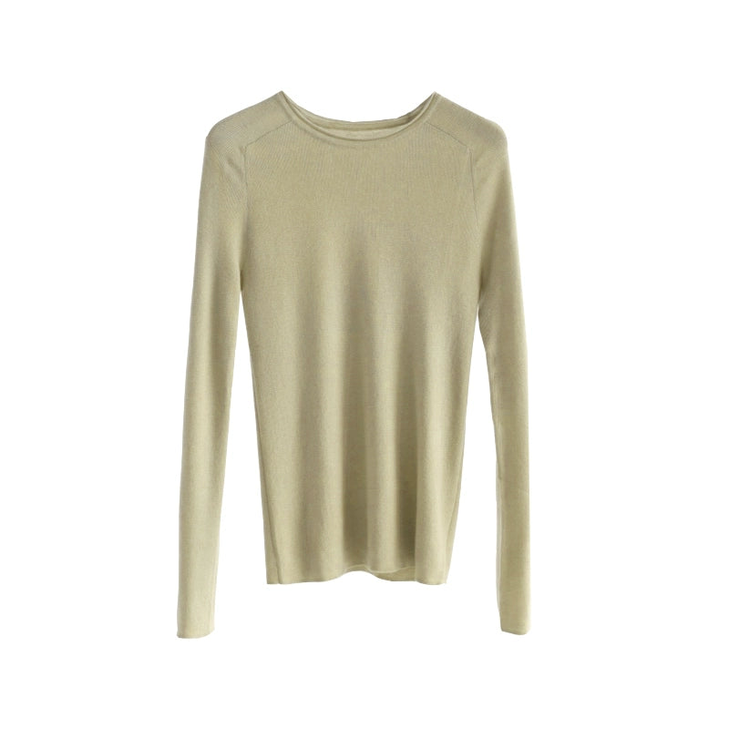 Seamless Wool Knit Sweater