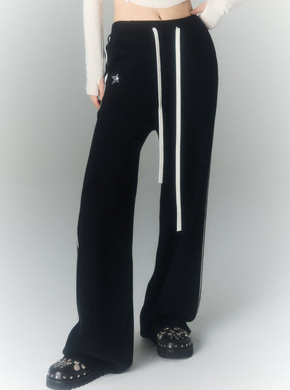 Striped Thickened Knitted Casual Pants