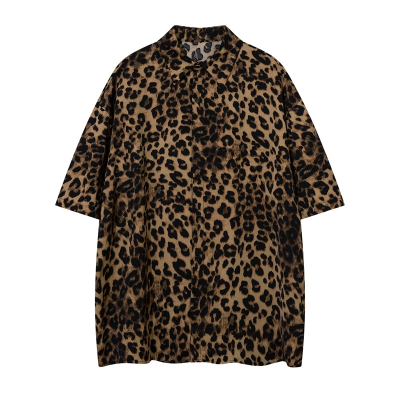 Retro Street Shirt mit Leopardenmuster