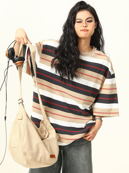 Retro Contrast Striped T-Shirt