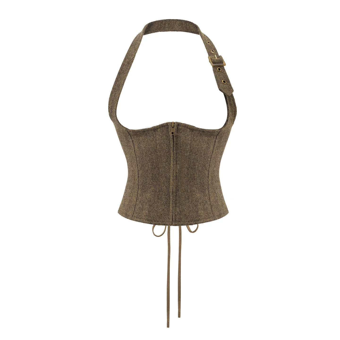 Elegant Woolen Tweed Vest Pants Set-Up