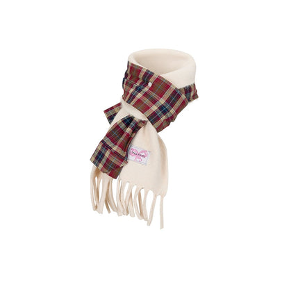 Detachable Check Wool Scarf