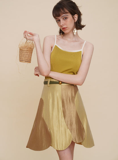 Curry Spring Summer A-Line Slim Skirt