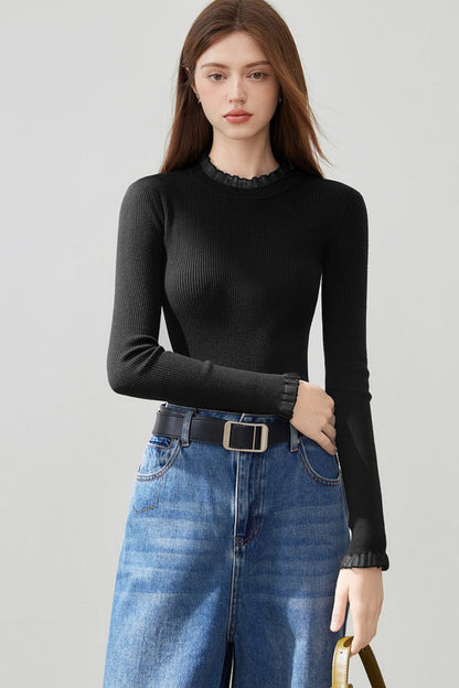 Simple Lace Collar Base Shirt