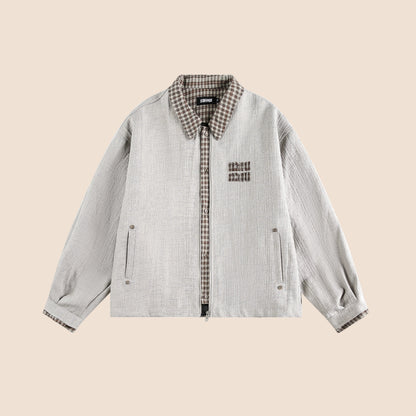 Autumn Embroidered Plaid Jacket