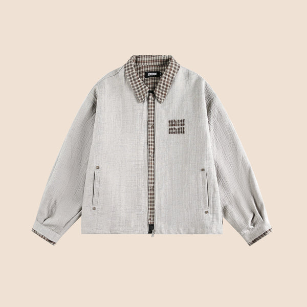 Autumn Embroidered Plaid Jacket