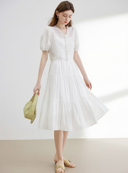 Cutout Little White Dress