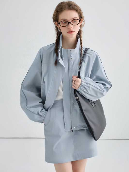 Stand-up Collar Workwear Style Set