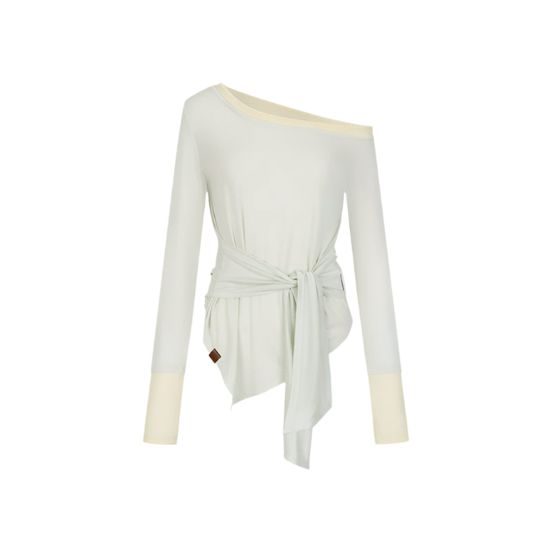 Irregular Color Block Sunshade Tee Set-Up