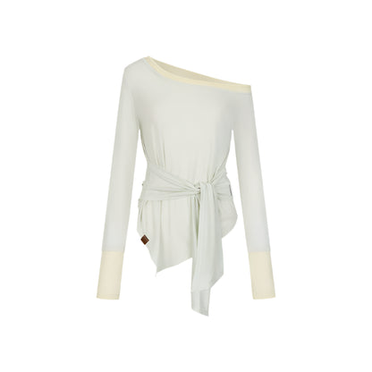 Irregular Color Block Sunshade Tee Set-Up