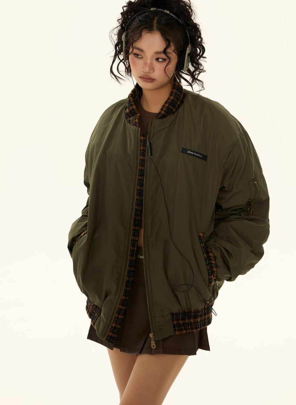 Black ang green cotton jacket