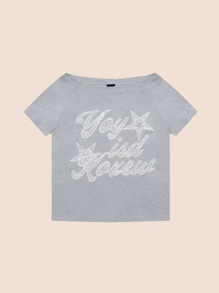 Trendy Slash Neck Tee