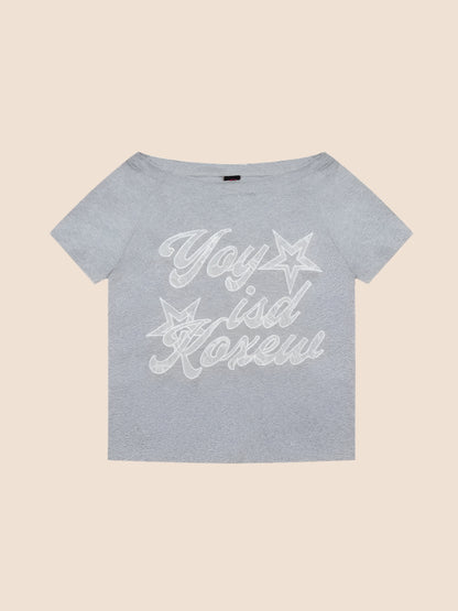 Trendy Slash Neck Tee