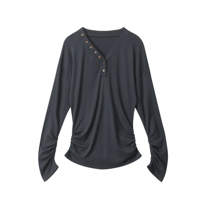 Lazy Style V-Neck Long Sleeve Top