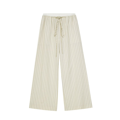 Retro Loose Stripe Mop Pants