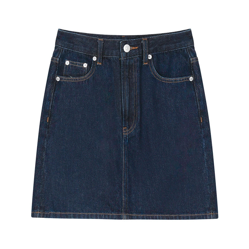 Schmaler Denim-Rock mit hoher Taille