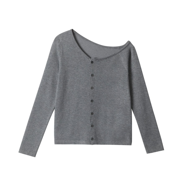 Black Knitted Off-Shoulder Cardigan