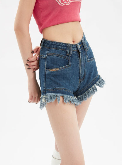 High Waist Wide Legs Slim Short Jean Pants