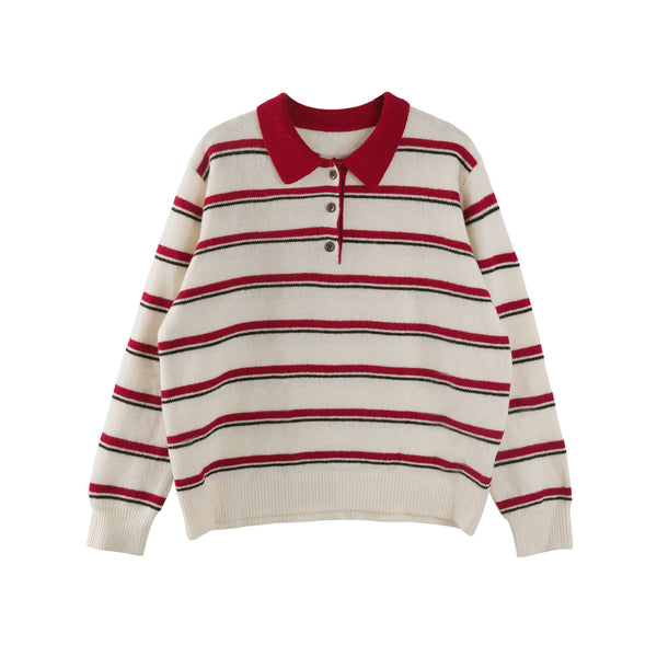 Fashionable Striped Wool Knitted Sweater