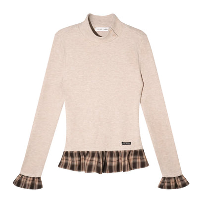 Velvet Plaid Ruffled Blouse