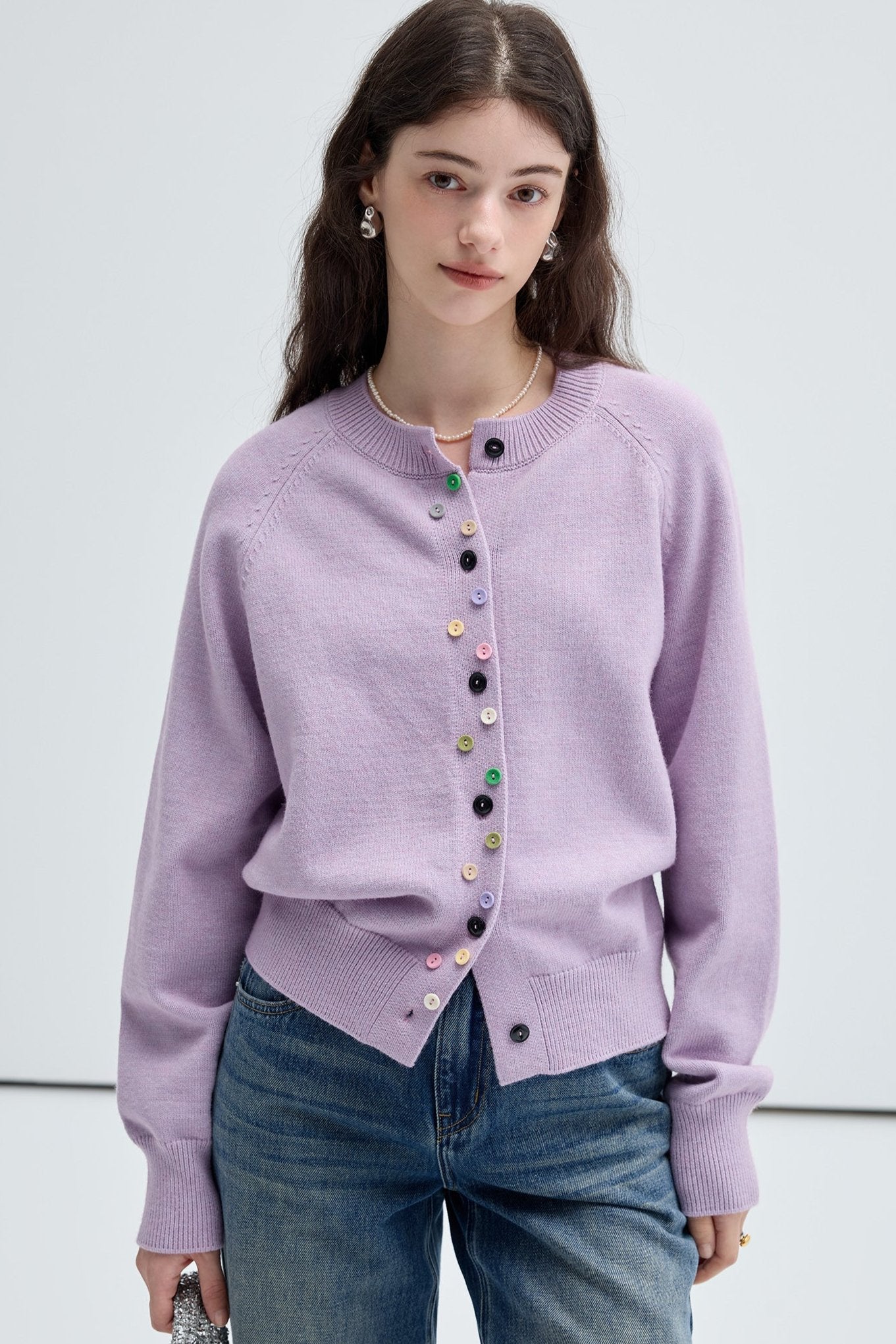 Colorful Button Knitwear Cardigan