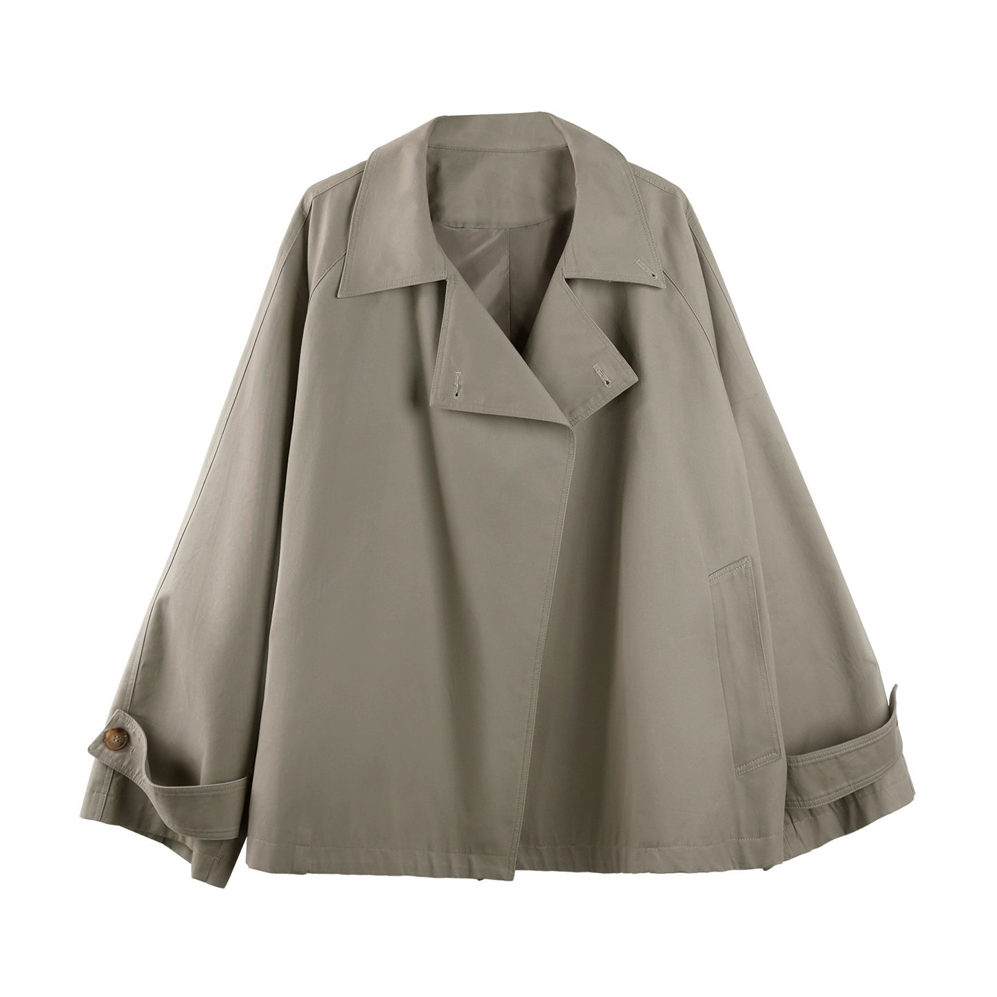 Lace-Up Short Trench Coat