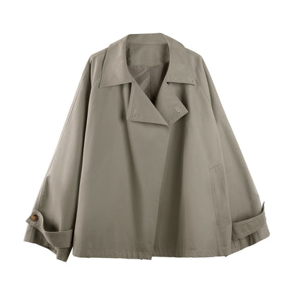 Lace-Up Short Trench Coat