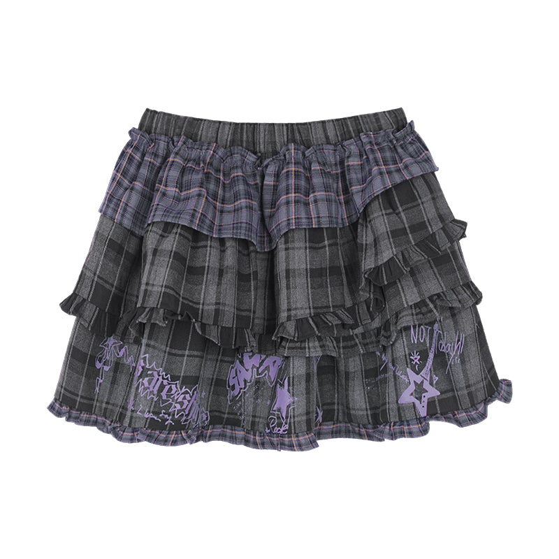 Punk Check Cake Skirt