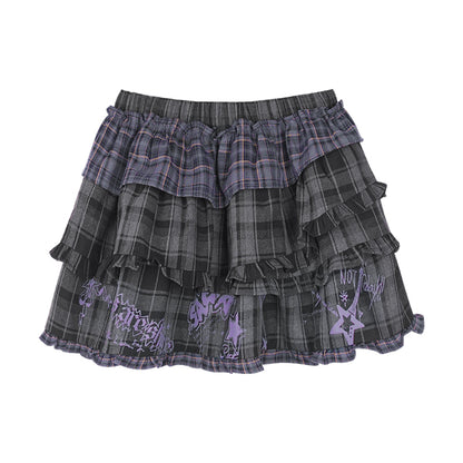 Punk Check Cake Skirt
