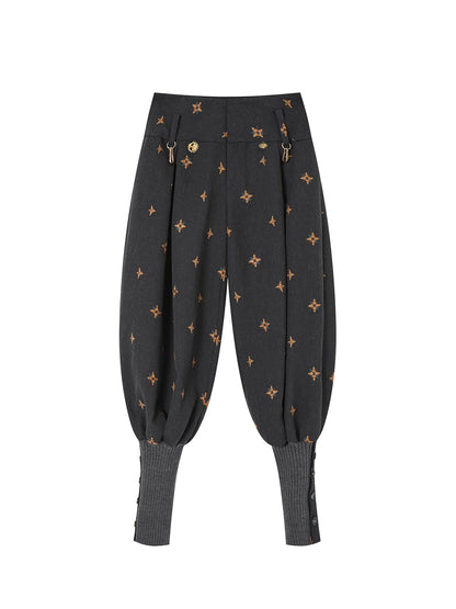 Starburst Print Lantern Pants