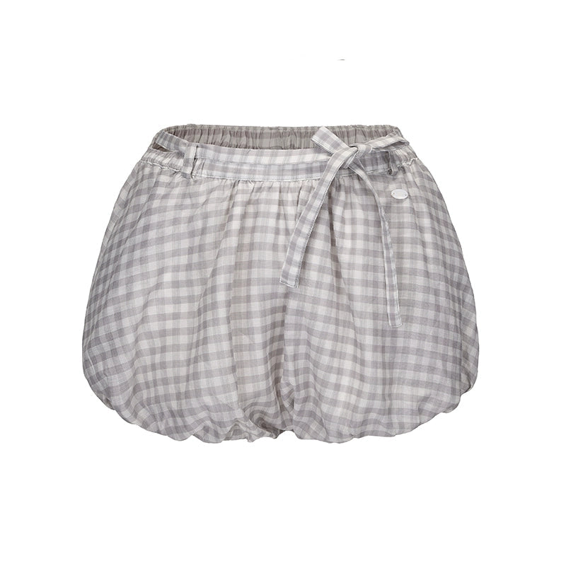 Plaid Silk Blend Suspender Set-Up