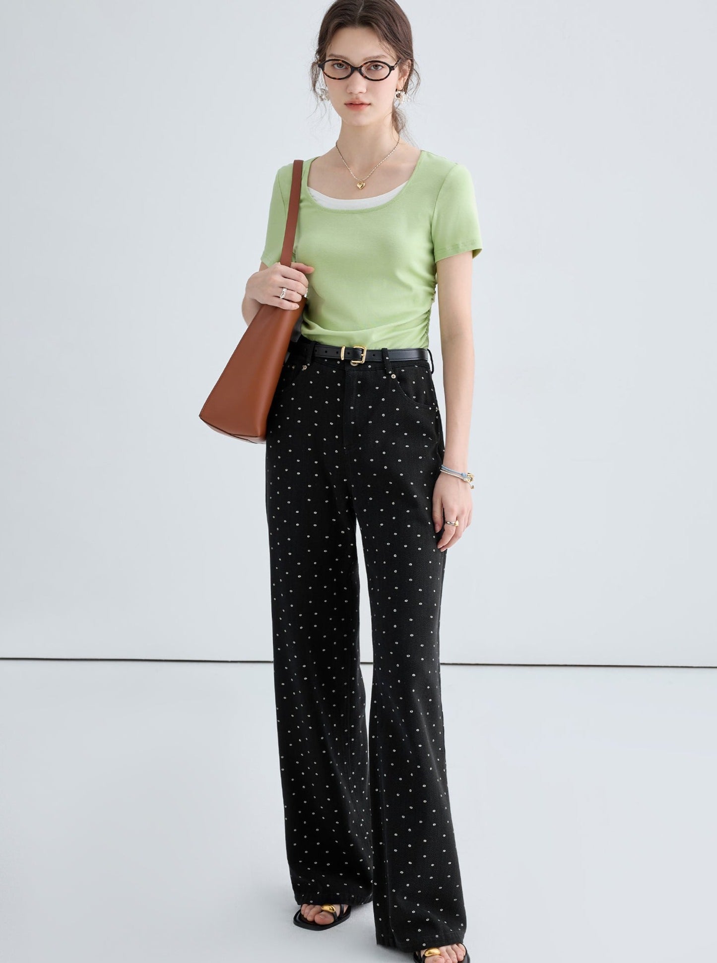 Polka Dot High Waist Pants