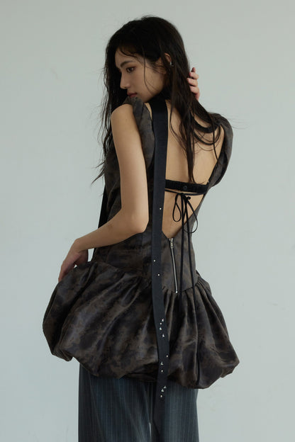 Dark Rock Vest Slip Dress