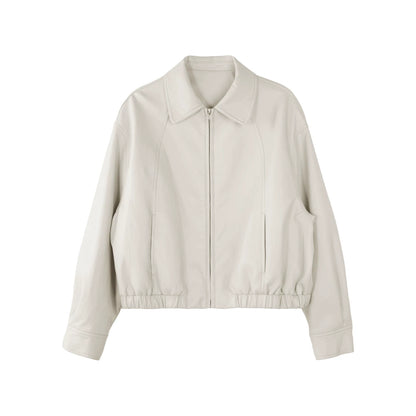 Soft Leather Lapel Jacket