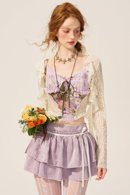 Purple Haze Lace Top and Skirt Set-UP