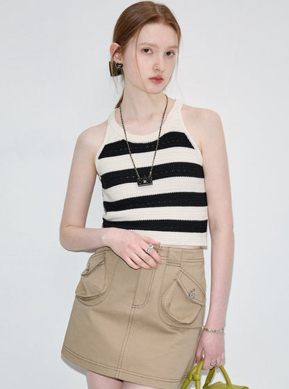 Striped Fashion Knitted Vest Top