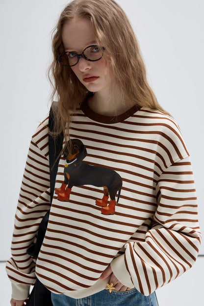 Retro Stripe Print Sweatshirt