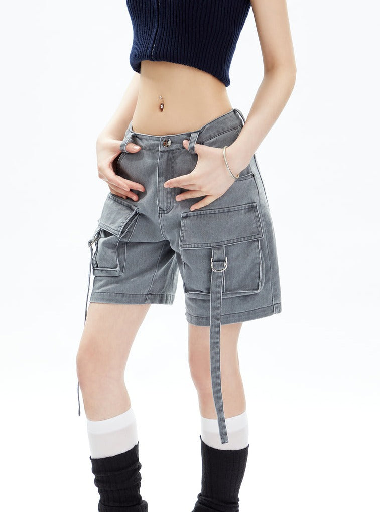 Hollow Short T-shirt Denim Capris Set-up