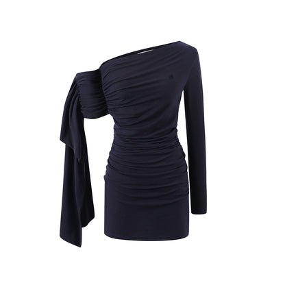 Knitted Streamer Shoulder Dress