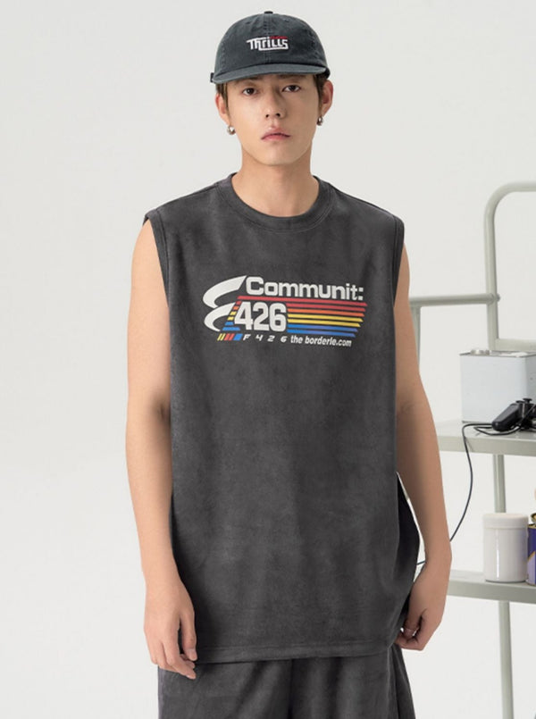 Imitation Suede Vest Short Sleeve Suit Set-Up